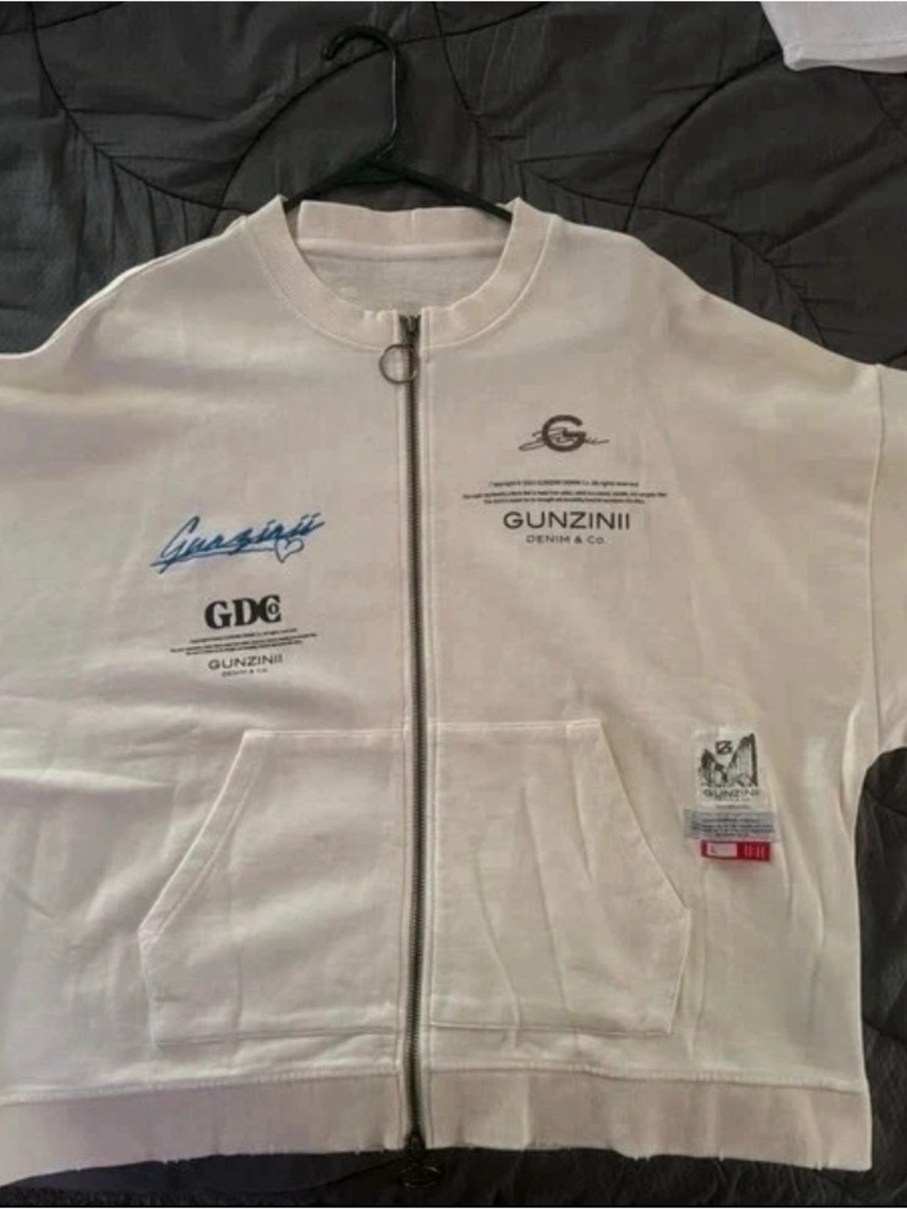 Gunzinil White Full-Zip Logo Jacket